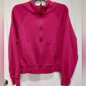Women’s Half-Zip Hoodie Sweatshirt - Fuchsia Pink #0681